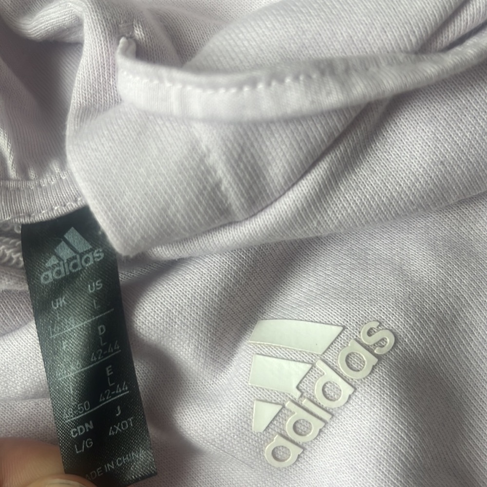 Adidas hyper glam French Terry lounge SET. Womens Large. Shorts are new with tag - Picture 13 of 14